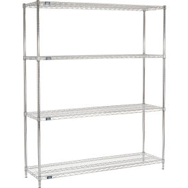 Nexel® 4 Shelf Chrome Wire Shelving Unit Starter 72
