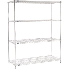 Nexel® 4 Shelf Chrome Wire Shelving Unit Starter 60