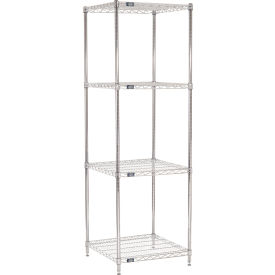 Nexel® 4 Shelf Chrome Wire Shelving Unit Starter 24