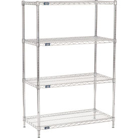 Nexel® 4 Shelf Chrome Wire Shelving Unit Starter 36