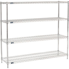 Nexel® 4 Shelf Chrome Wire Shelving Unit Starter 72