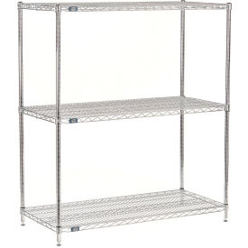 Nexel® 3 Shelf Chrome Wire Shelving Unit Starter 60