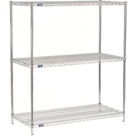 Nexel® 3 Shelf Chrome ESD Wire Shelving Unit Starter 72