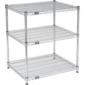 Nexel® 3 Shelf Chrome ESD Wire Shelving Unit Starter 24
