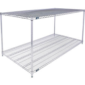 Nexel® 2 Shelf Chrome ESD Wire Shelving Unit Starter 72