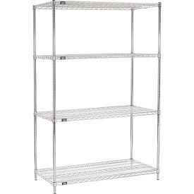 Nexel® 4 Shelf Chrome ESD Wire Shelving Unit Starter 60