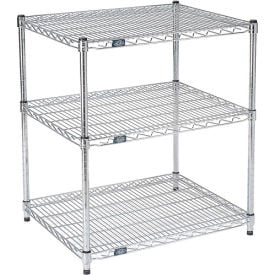 Nexel® 3 Shelf Chrome ESD Wire Shelving Unit Starter 54