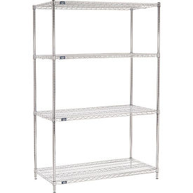 Nexel® 4 Shelf Chrome ESD Wire Shelving Unit Starter 54
