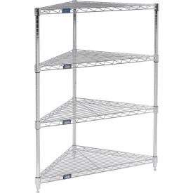 Nexel® Chrome 4 Shelf Corner Wire Shelving Unit 24