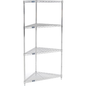 Nexel® Chrome 4 Shelf Corner Wire Shelving Unit 24