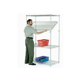 Nexel® 4 Shelf Chrome Quick Adjust Wire Shelving Unit Starter 36