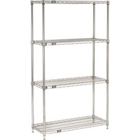 Nexel® 4 Shelf Chrome Quick Adjust Wire Shelving Unit Starter 36