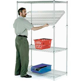 Nexel® 4 Shelf Chrome Quick Adjust Wire Shelving Unit Starter 36