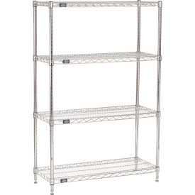 Nexel® 4 Shelf Chrome Wire Shelving Unit Starter 36