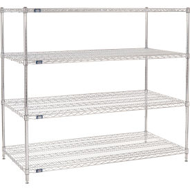 Nexel® 4 Shelf Chrome Wire Shelving Unit Starter 72