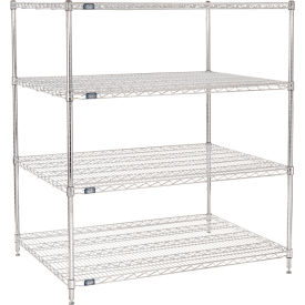 Nexel® 4 Shelf Chrome Wire Shelving Unit Starter 48