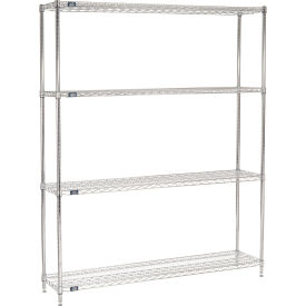Nexel® 4 Shelf Chrome Wire Shelving Unit Starter 72