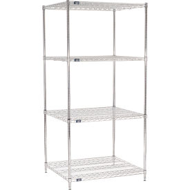 Nexel® 4 Shelf Chrome Wire Shelving Unit Starter 36