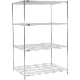 Nexel® 4 Shelf Chrome Wire Shelving Unit Starter 48