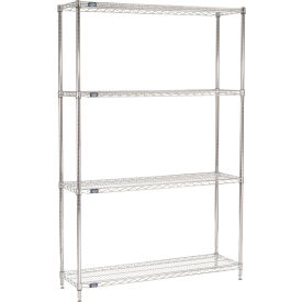 Nexel® 4 Shelf Chrome Wire Shelving Unit Starter 48