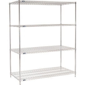 Nexel® 4 Shelf Chrome Wire Shelving Unit Starter 60
