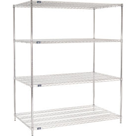Nexel® 4 Shelf Chrome Wire Shelving Unit Starter 72
