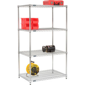 Nexel® 4 Shelf Chrome Wire Shelving-In-A-Box 36