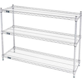 Nexel® 3 Shelf Chrome Wire Shelving Unit Starter 48