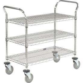 Nexel® 3 Shelf Utility Cart Chrome 60