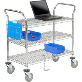 Nexel® 3 Shelf Utility Cart Chrome 48