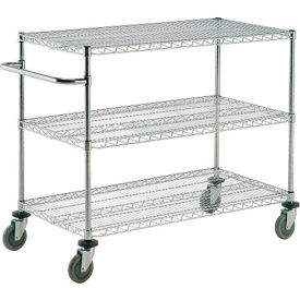 Nexel® 3 Shelf Push Cart Chrome 36