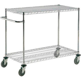 Nexel® 2 Shelf Push Cart Chrome 24