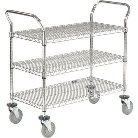 Nexel® 3 Shelf Utility Cart Chrome 30