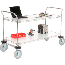 Nexel® 2 Shelf Utility Cart Chrome 48