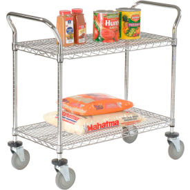 Nexel® 2 Shelf Utility Cart Chrome 30