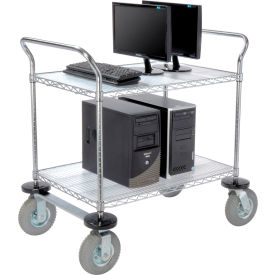 Nexel® 2 Shelf Utility Cart Chrome 36