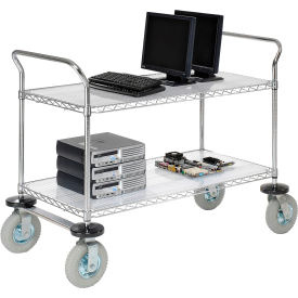 Nexel® 2 Shelf Utility Cart Chrome 48