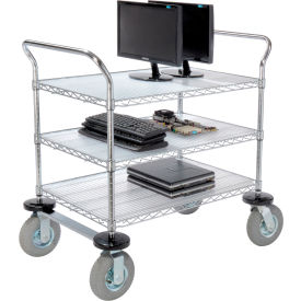 Nexel® 3 Shelf Utility Cart Chrome 36