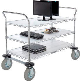Nexel® 3 Shelf Utility Cart Chrome 48