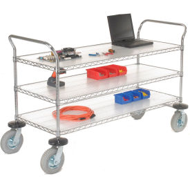 Nexel® 3 Shelf Utility Cart Chrome 60