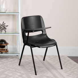 Flash Furniture Ergonomic Shell Chair - Right Handed Tablet Arm - Black - 5 per Pack UT-EO1-BK-RTAB-GG5-R