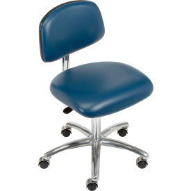 Interion® Clean Room Chair - Vinyl - Imperial Blue 538BL695