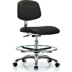 Interion® Clean Room Stool - Vinyl - Black 539695