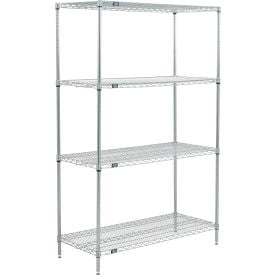Nexel® 4 Shelf Poly-Z-Brite® Wire Shelving Unit Starter 54