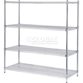 Nexel® 4 Shelf Poly-Z-Brite® Quick Adjust Wire Shelving Unit Starter 48