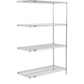 Nexel® 4 Shelf Poly-Z-Brite® Wire Shelving Unit Add On 48