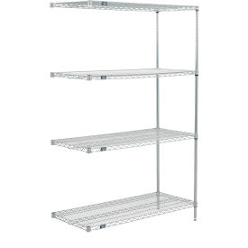 Nexel® 4 Shelf Poly-Z-Brite® Wire Shelving Unit Add On 60
