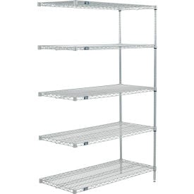 Nexel® 5 Shelf Poly-Z-Brite® Wire Shelving Unit Add On 60
