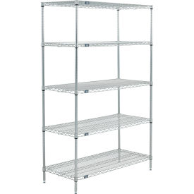 Nexel® 5 Shelf Poly-Z-Brite® Wire Shelving Unit Starter 72