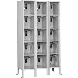 GoVets 5-Tier 15 Door Clear View Locker Digital Lock 36